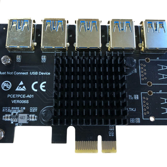 MZHOU PCI-E 1 To 5 USB Expansion Card 5 Port USB 3 0 Adapter PCIE Card