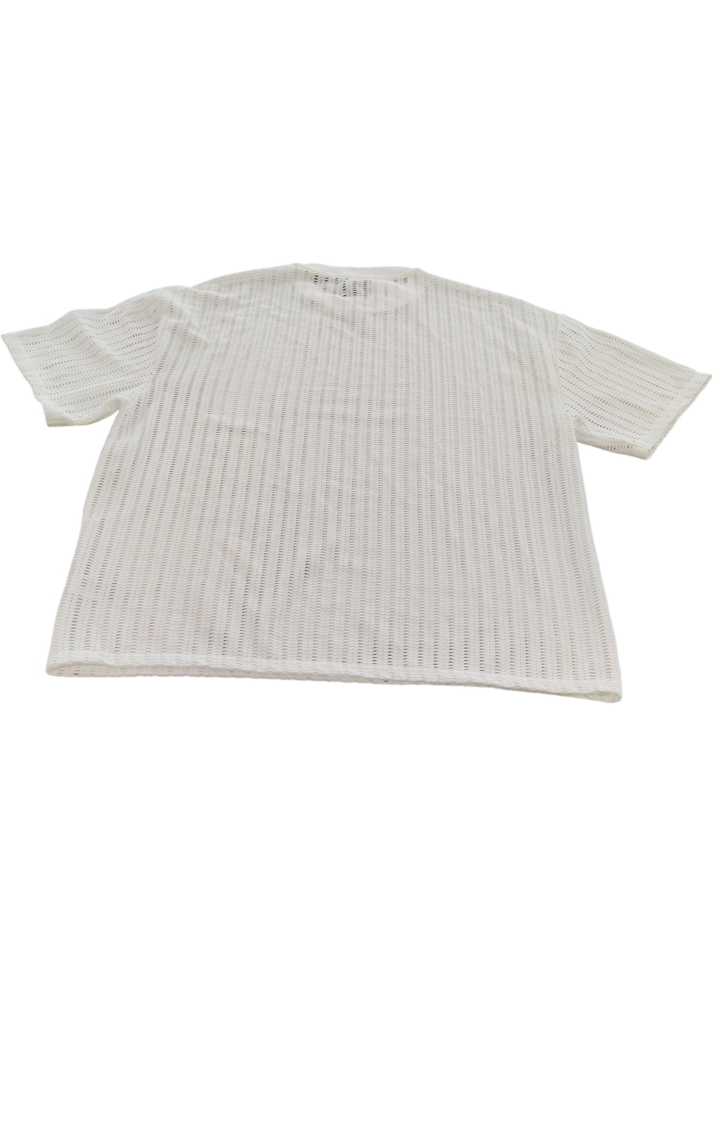 River Island White Mesh Casual T-Shirt UK M Men's Short Sleeve Top