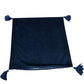 Decorative Pillowcase With Navy Floral Pattern And Tassels 20x20 Inch Cushion