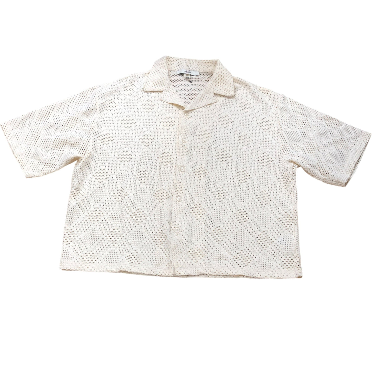 River Island Men's Size XL Short Sleeve Shirt Cream Cutout Design Pack of 10
