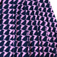 Boden Women's Midi Dress Pink Navy Geometric Bird Pattern Short Sleeve Size 8