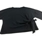River Island Black Ribbed Tie Waist Top UK XL Women's Short Sleeve