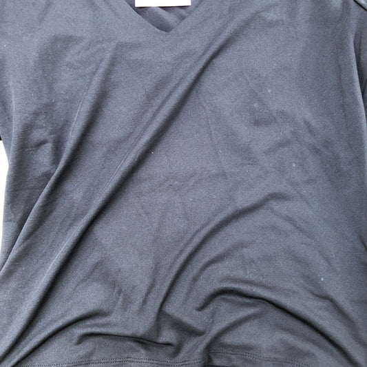 River Island Long Sleeve V Neck Top Size 12 Women's Black Soft Material