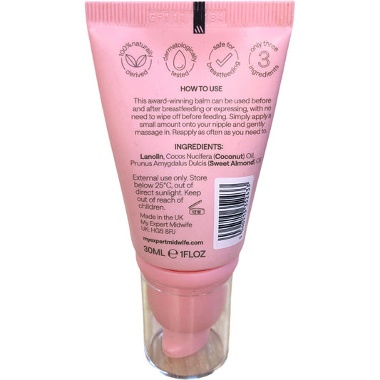 MyExpertMidwife Nipple Balm 30ml Pregnancy Recovery Soothes Cracked Nipples