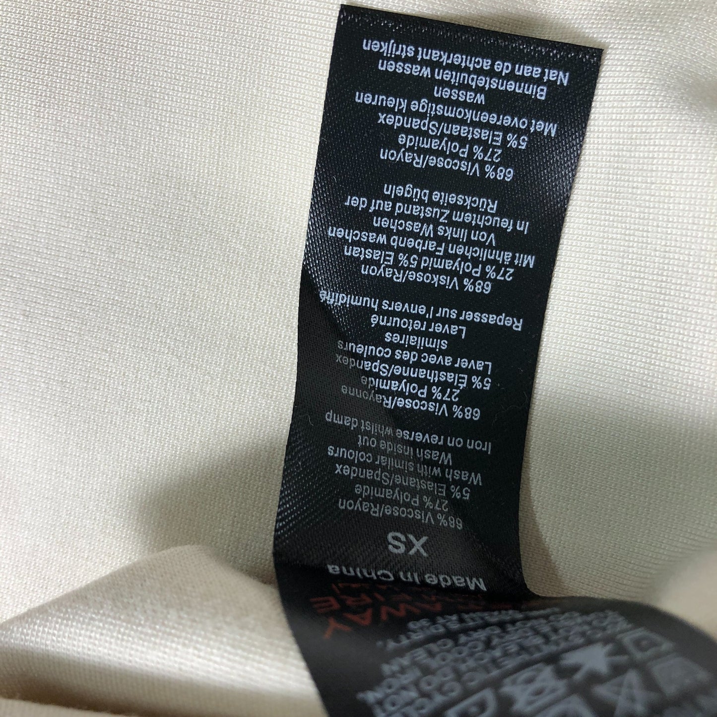 Karen Millen Cream Porté Evetage Neck Dress UK6 Women's Long Sleeve Zip Detail