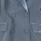 River Island Double Breasted Blazer Jacket UK12 Women's Black Satin Lapel Smart
