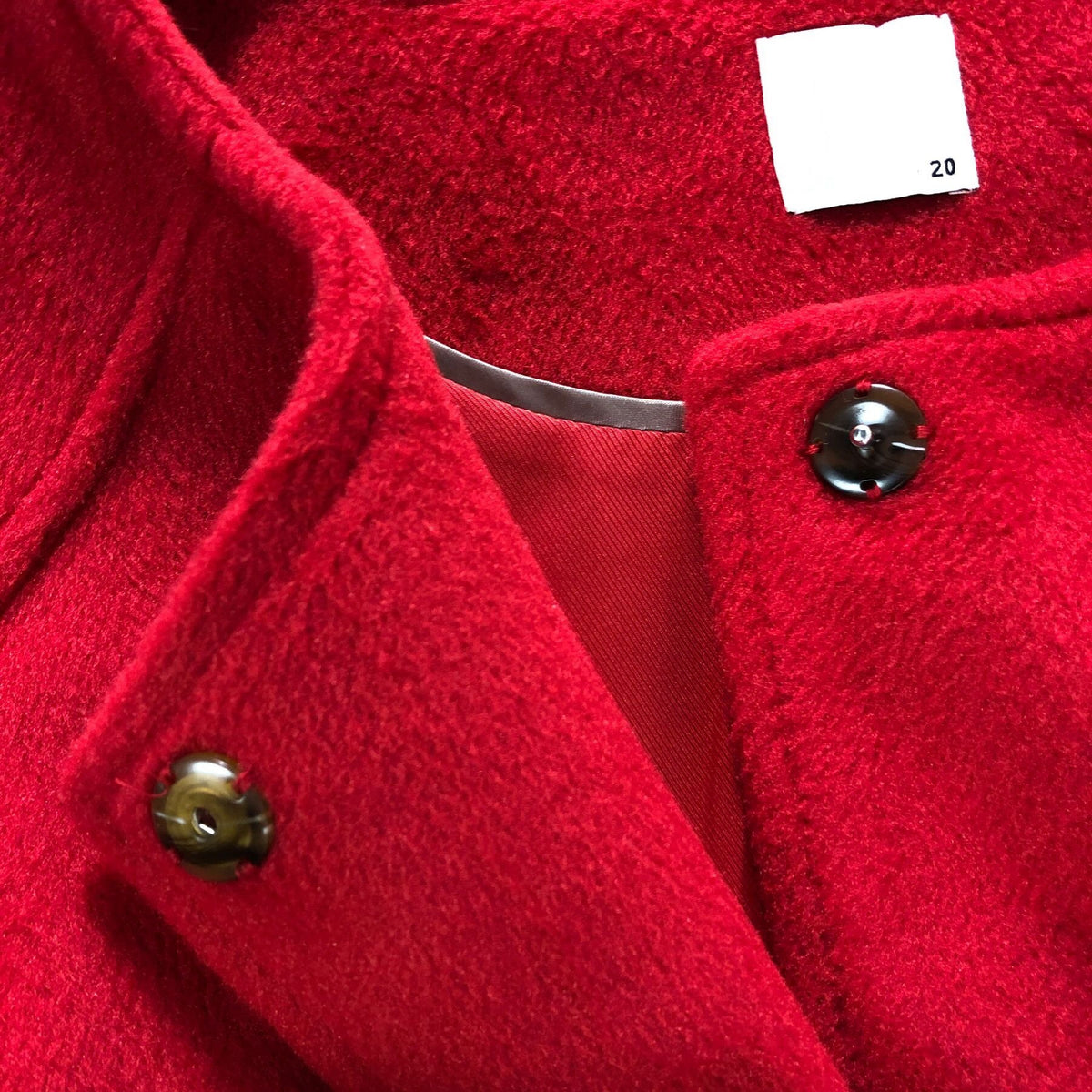 Size 20 Women's Red Fleece Coat With Belted Waist Long Sleeve