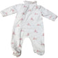 Lapinou Bunny All In One Baby Pink Floral Organic Cotton 1-3M