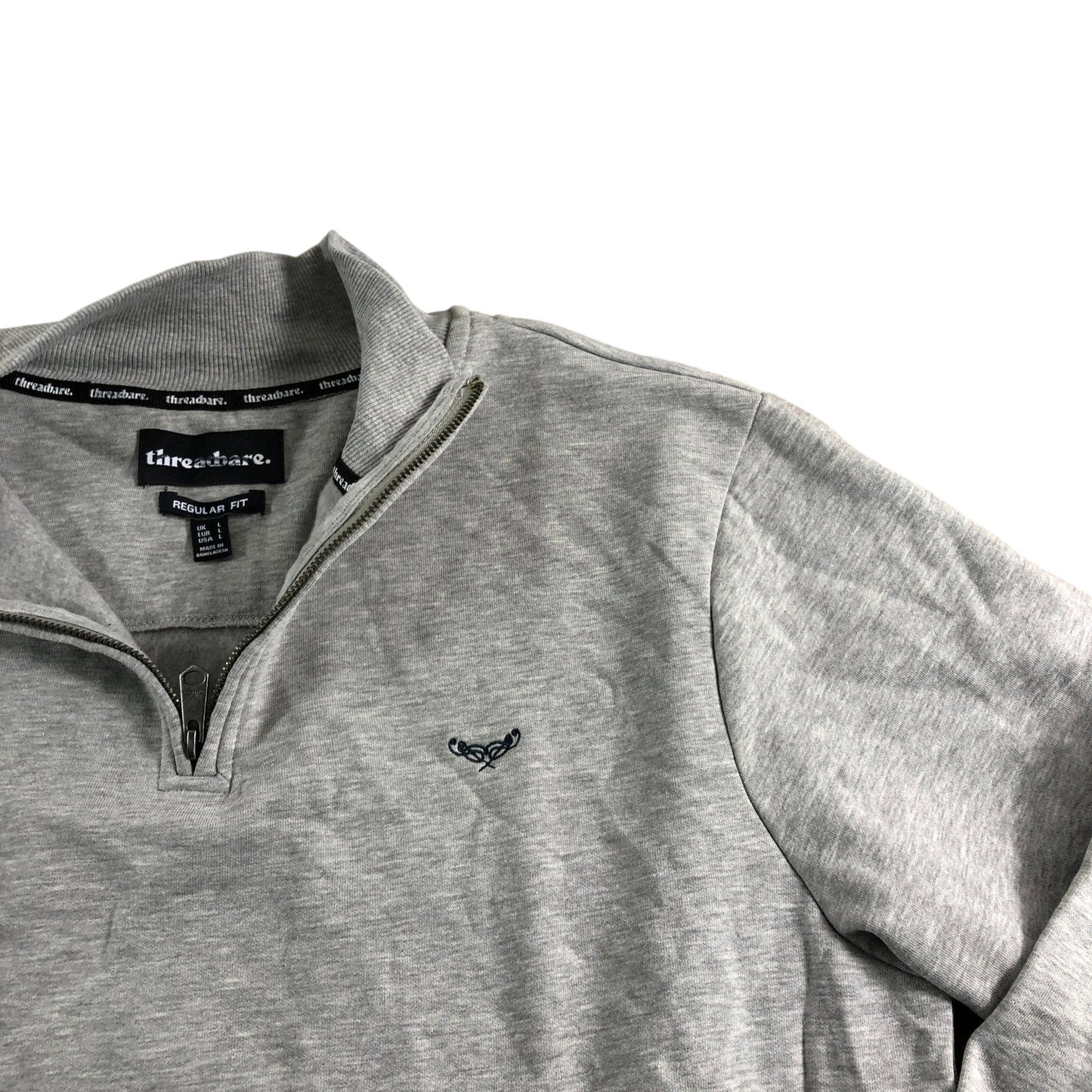 Threadbare 2XL Women's Quarter Zip Sweatshirt Grey Regular Fit Lightweight