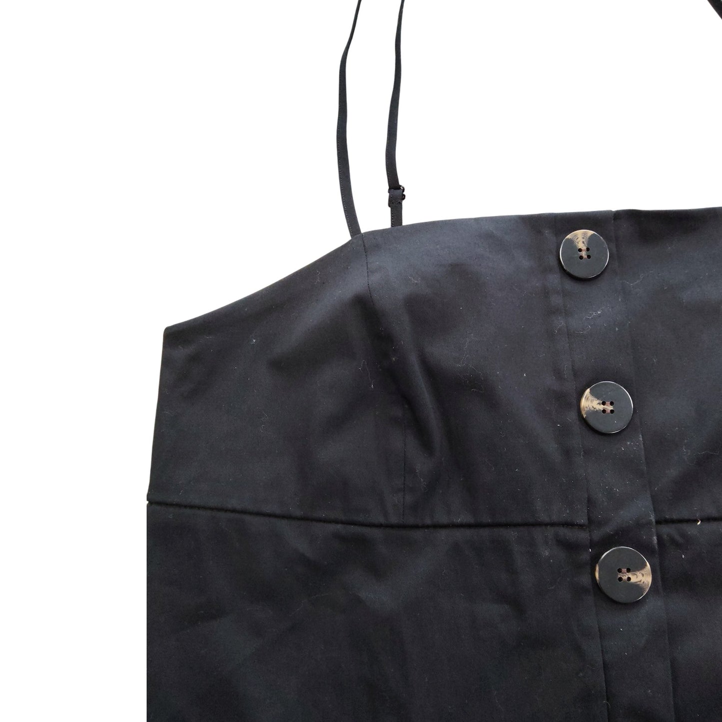 River Island UK14 Women's Black Button Front Strappy Dress Casual Summer Style