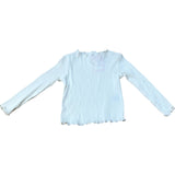 River Island Long Sleeve Ribbed Top Girls White Size 2-4 Years Stretchy Style