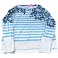 Striped Floral Sweater 12 Women's Organic Cotton Blend Jumper
