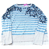Striped Floral Sweater 12 Women's Organic Cotton Blend Jumper
