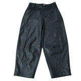 River Island Women's Black Trousers Faux Leather High Waist Cropped Size 8
