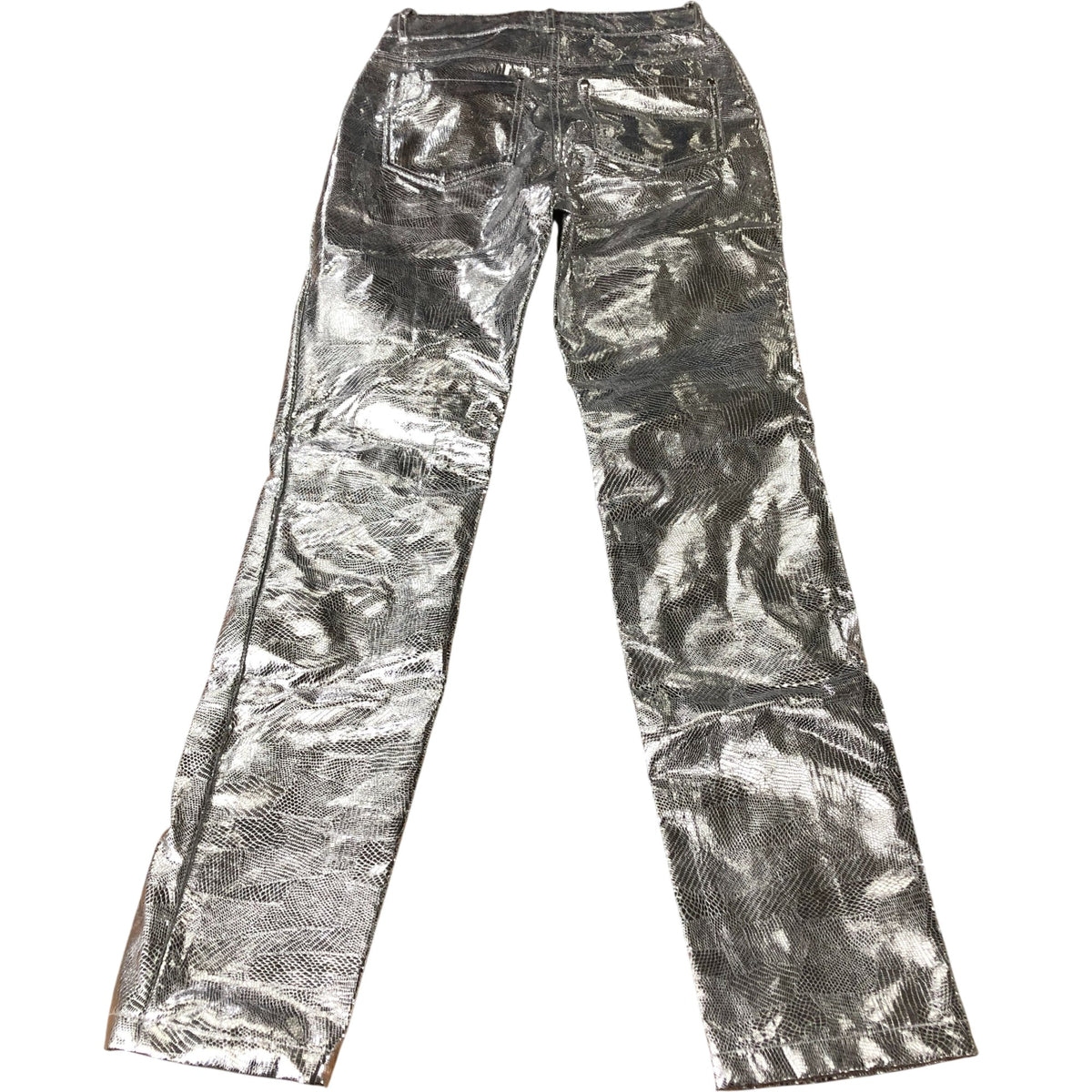 River Island Silver Faux Leather Snake Print Skinny Trousers