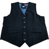 Velvet Waistcoat Size 40 Pure Black Men's