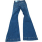 Flare High Rise Jeans Women's Blue Denim Vintage Style