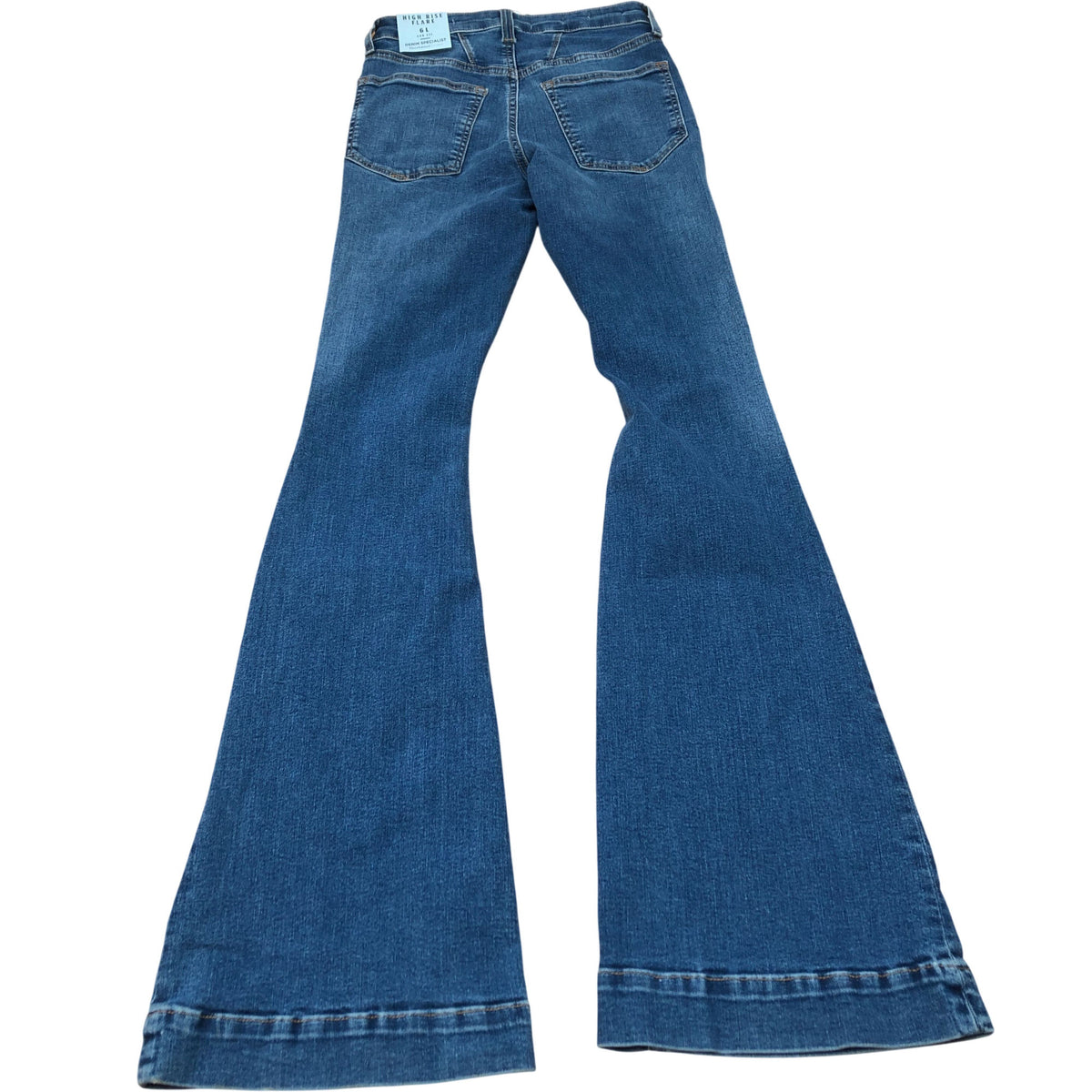Flare High Rise Jeans Women's Blue Denim Vintage Style