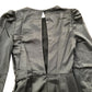 River Island Black Satin Midi Dress Puff Sleeve Size 6