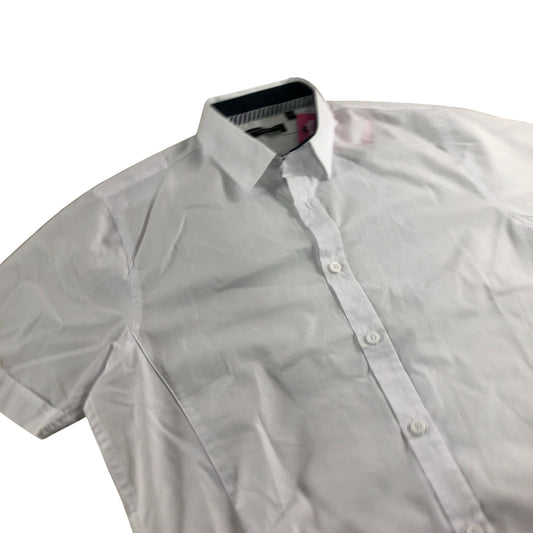 Brave Soul Short Sleeve Shirt Men's White Button Up Cotton Blend Small