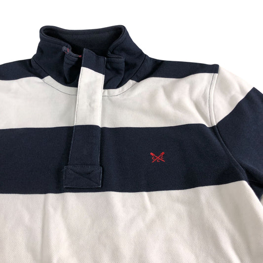 Crew Clothing Company Size Medium Men's Navy Stripe High Neck Pullover