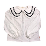 Angel and Rocket Girls White Blouse Size 10Y Ruffle Collar 100 Cotton Fashion