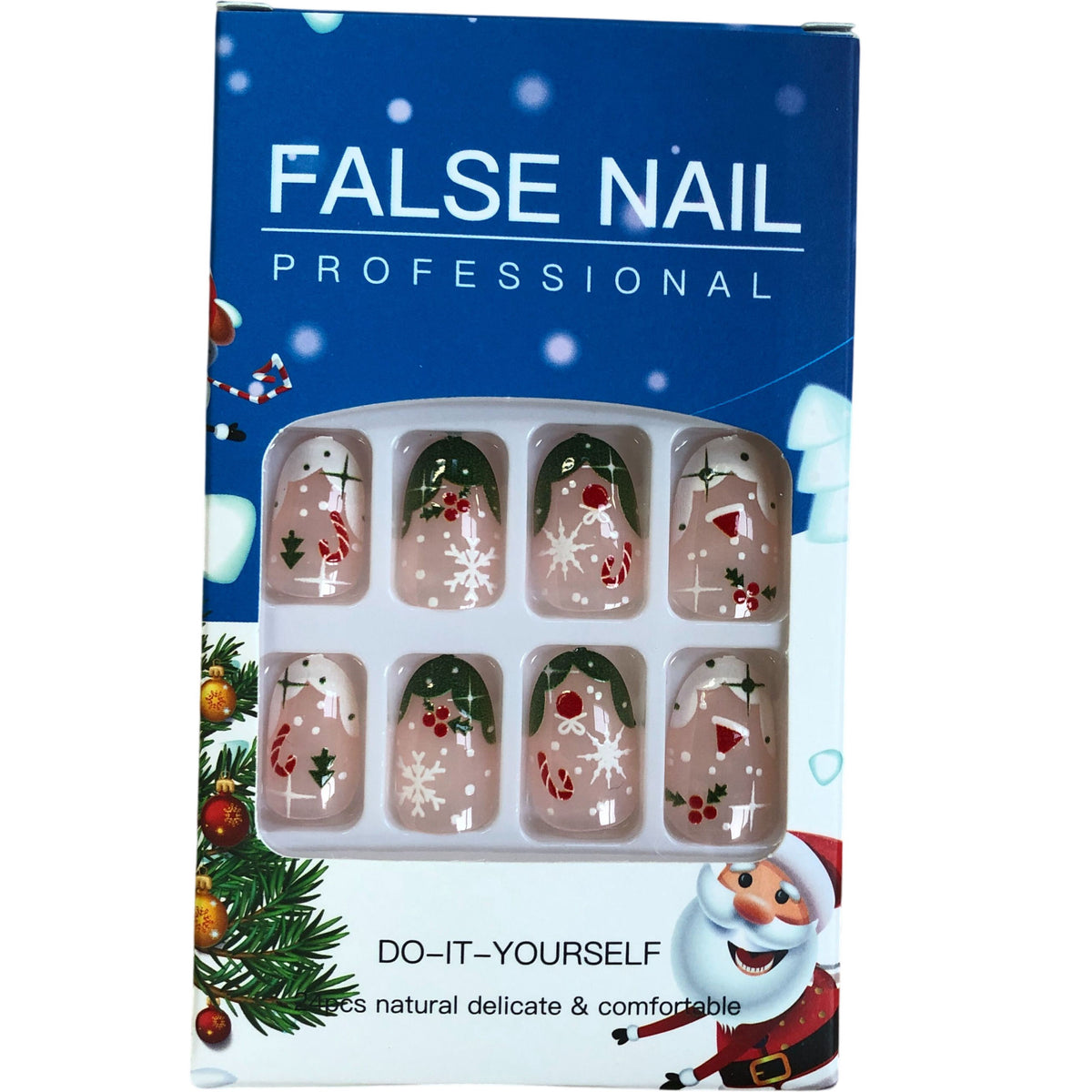 Christmas Holiday Themed False Nails