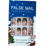 Christmas Holiday Themed False Nails