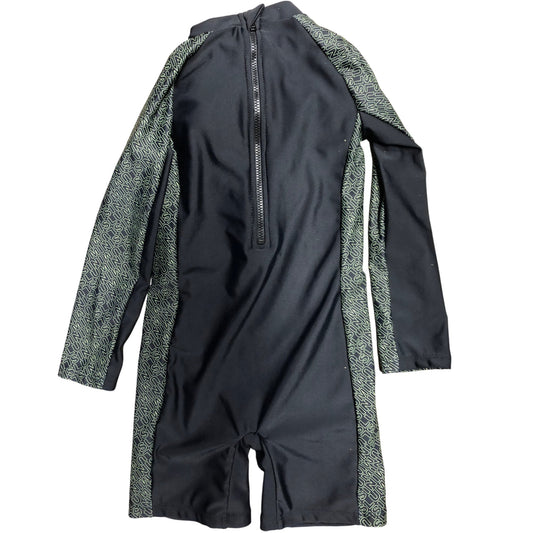 Lumins Sun Safe Swimsuit 3-4 Years Black Green Pattern UPF 50+ Kids Swimwear
