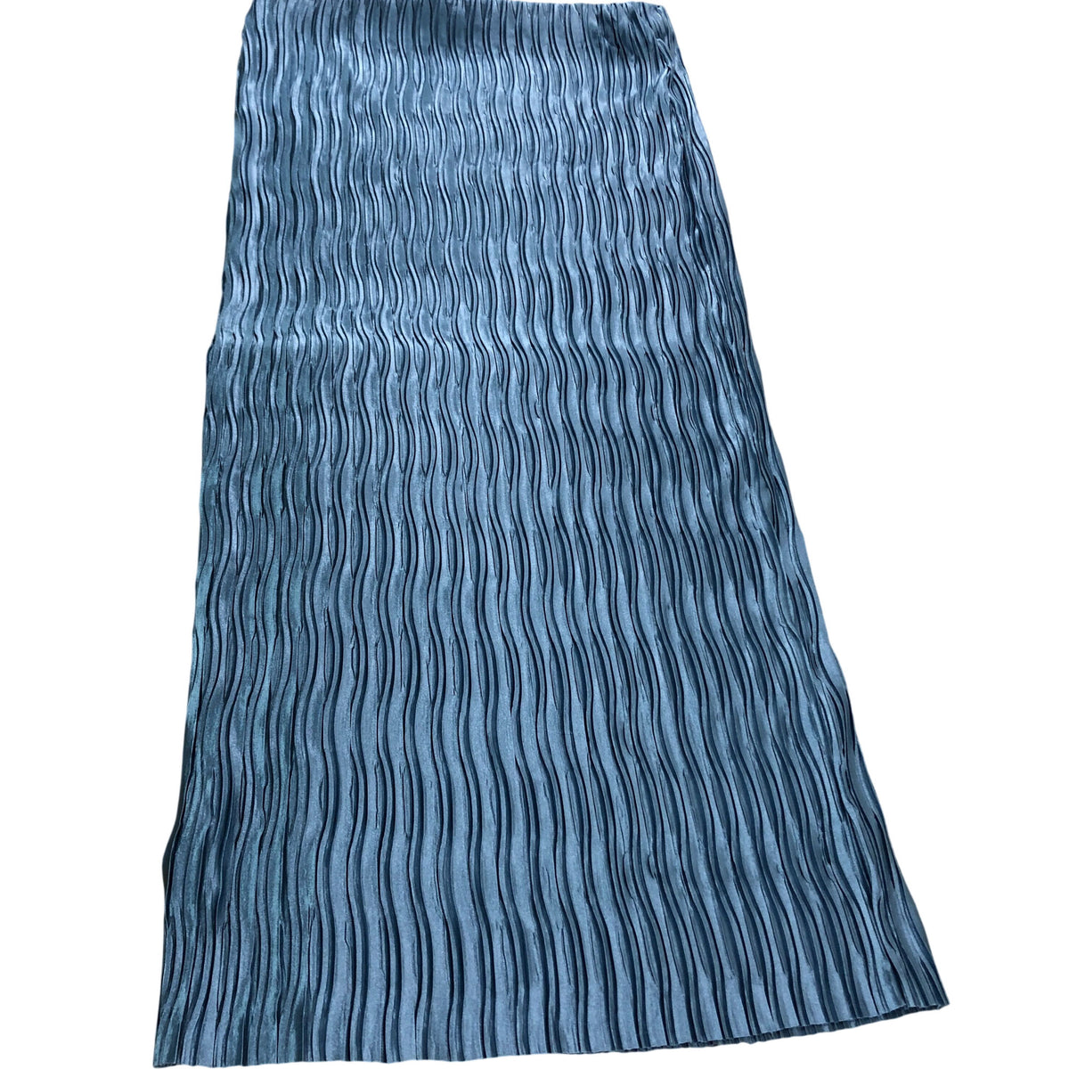 River Island  Pleated Midi Skirt UK12 Women's Blue 100% Polyester Wave Pattern