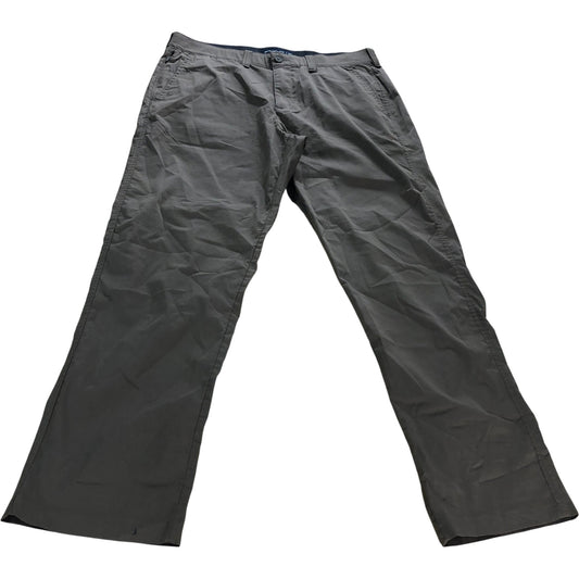 Branded 90s Straight Chinos 34W 32L Men's Casual Trousers Brown Stretch