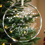 Glass Engagement Christmas Ornament 2026 Keepsake