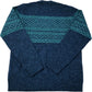 Weird Fish Navy Green Geometric Wool Blend Sweater Size M