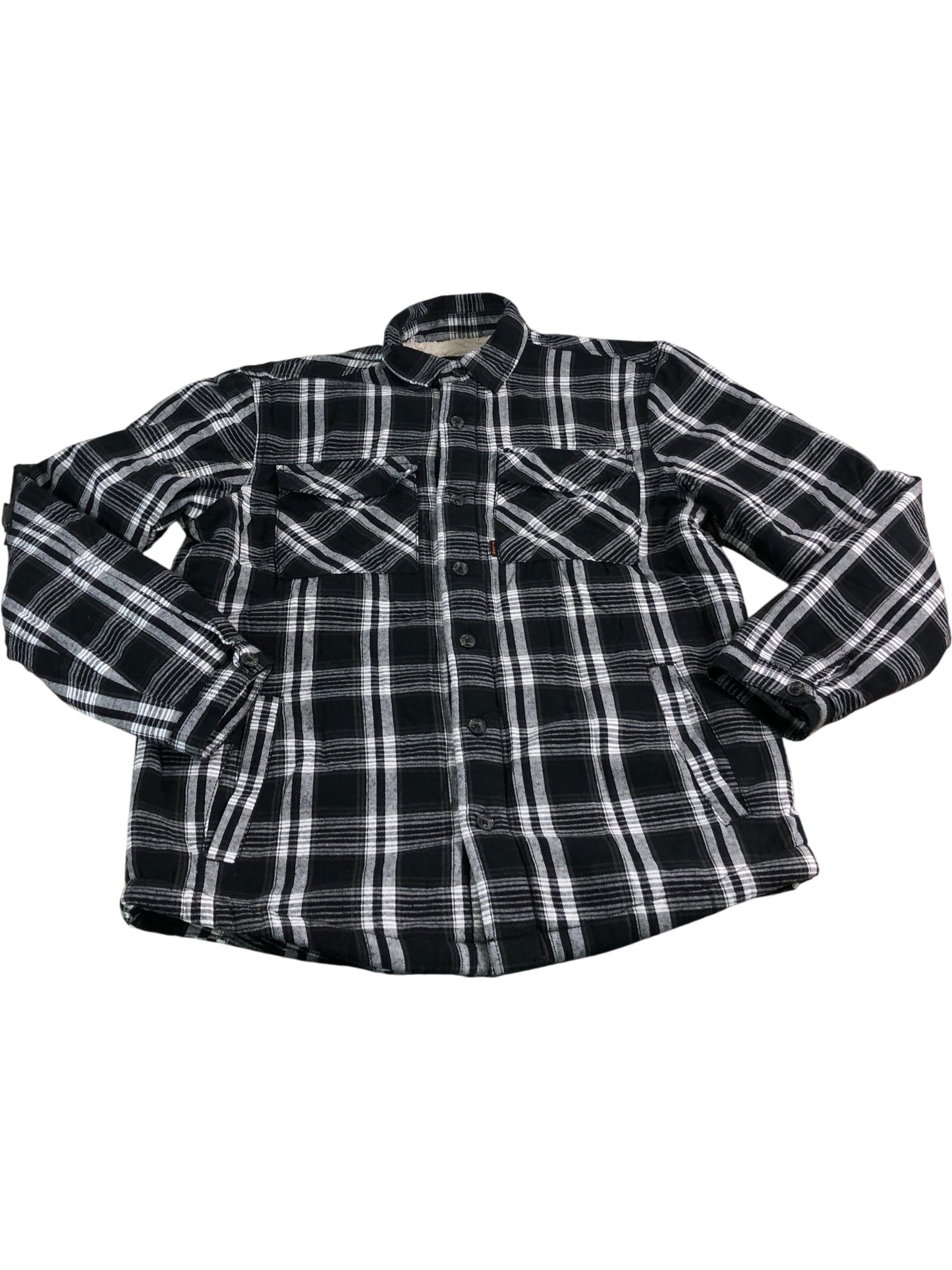 TOKYO LAUNDRY Men's Flannel Shirt Size M Black White Check Long Sleeve Top