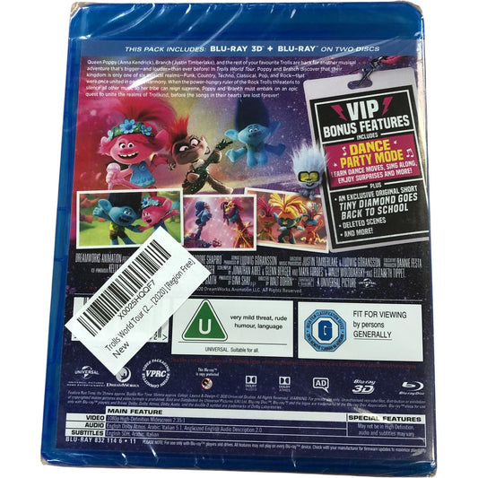 DreamWorks Trolls World Tour Blu-ray 3D Dance Party Edition Film