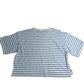 Women's Boxy Fit Over Sized Blue Striped T-Shirt