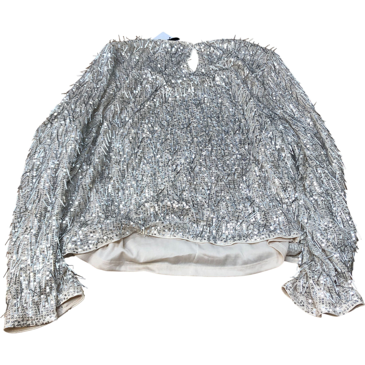 Sequin Top Size 20 Woman's Shimmering Long Sleeve Blouse Partywear