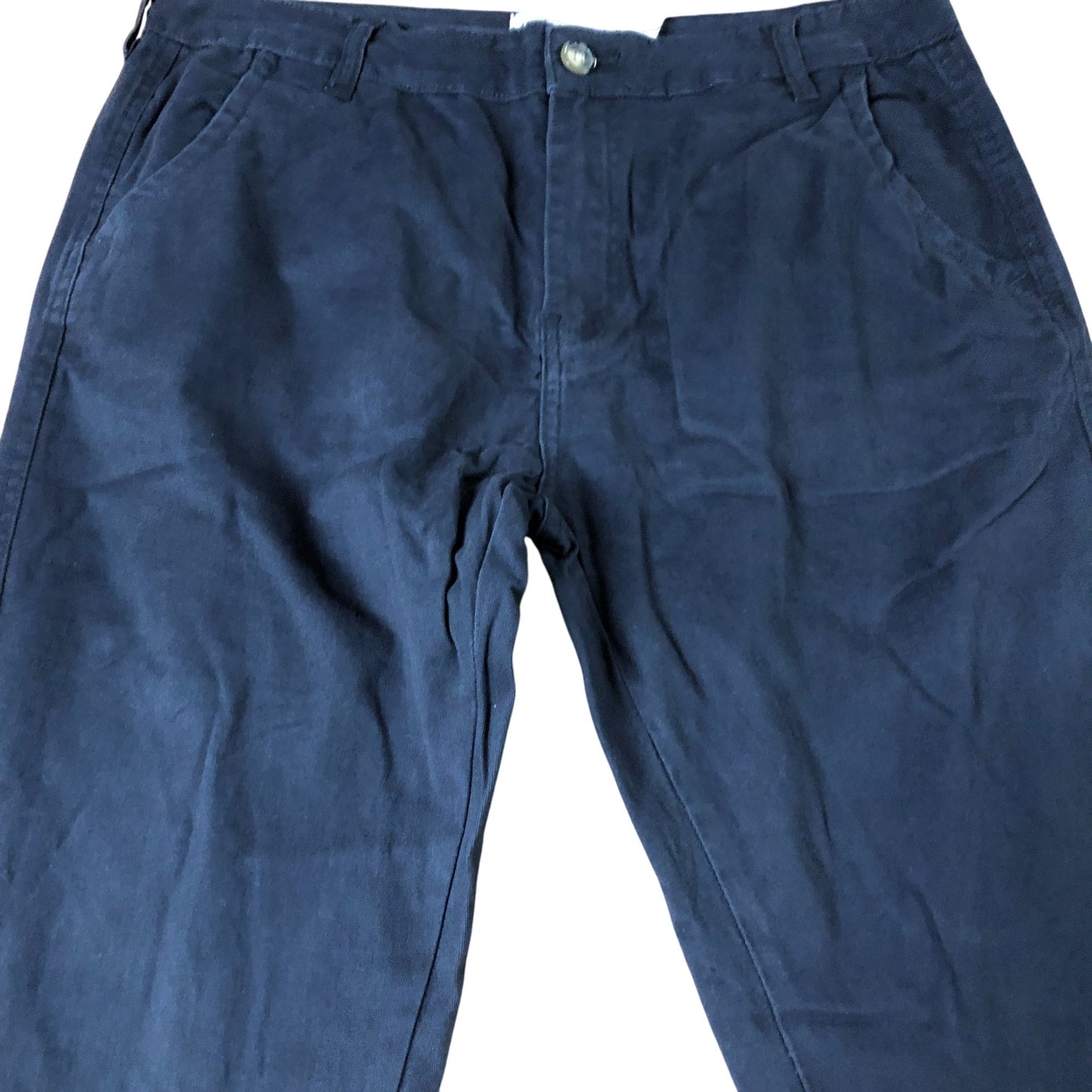 Onfire Navy Trousers W38 L30 Men's Stylish Casual Cotton Blend Elasticated Fit