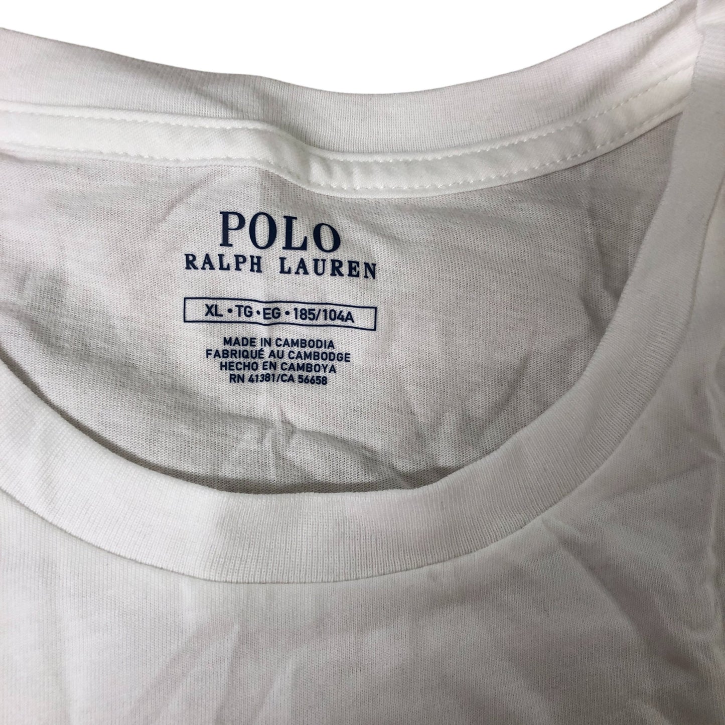 Polo Ralph Lauren T Shirt XL Men's Classic White Cotton Short Sleeve