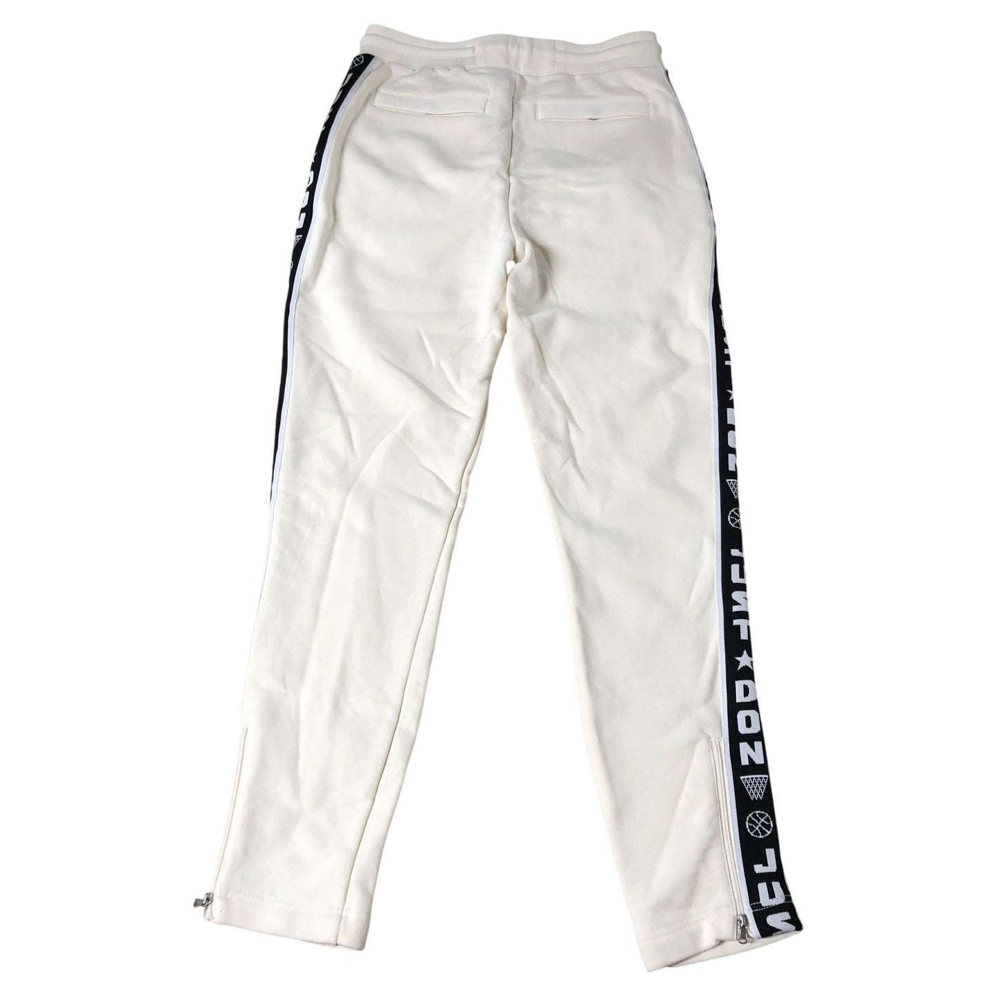 Just Don All City Sweatpants Men's Cream Comfortable Trousers Size M Ankle Zips