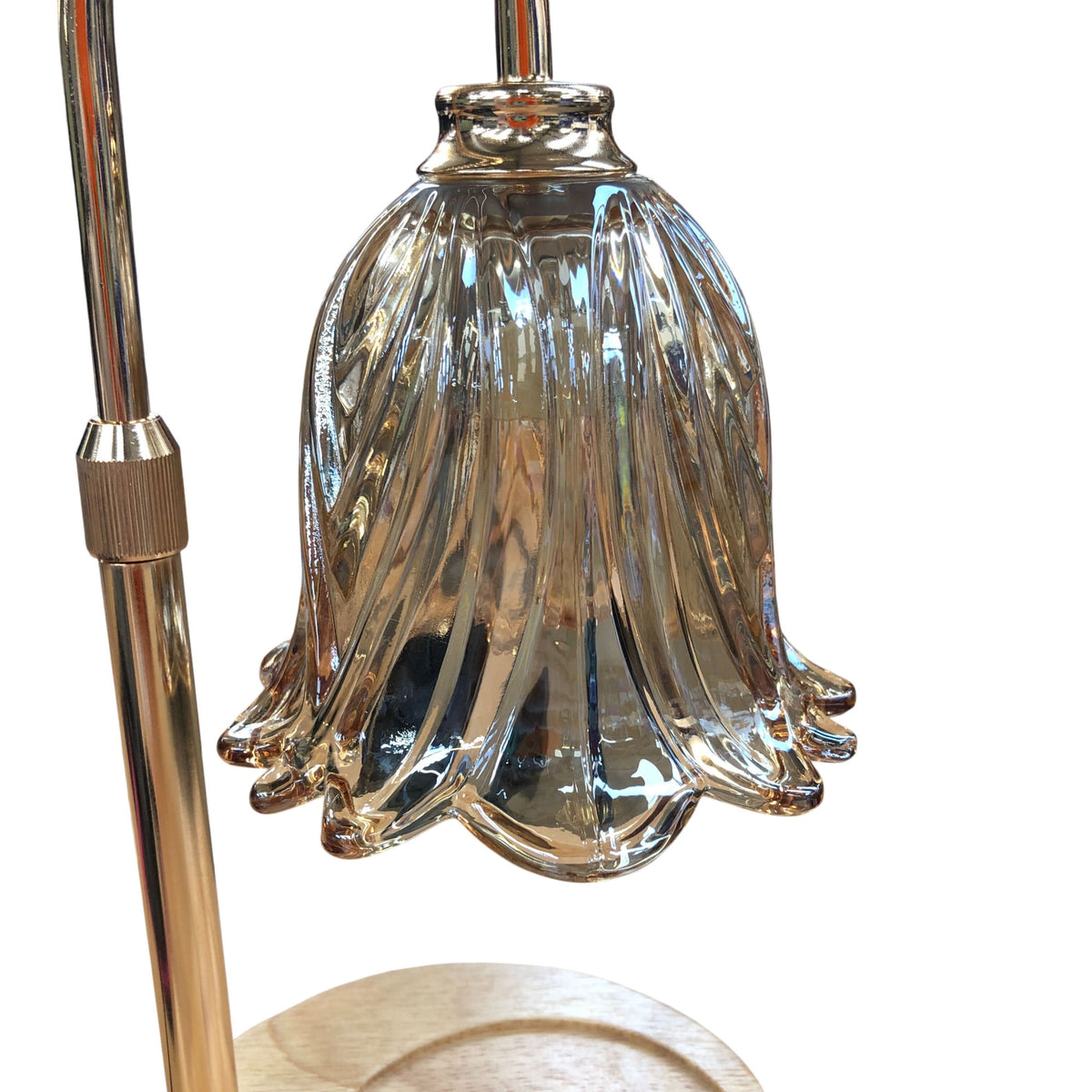 Funistree Candle Warmer Light RLD09 Table Lamp Glass Shade Gold Finish