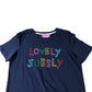 Lovely Jubbly T-Shirt Women's Short Sleeve Cotton Navy UK6