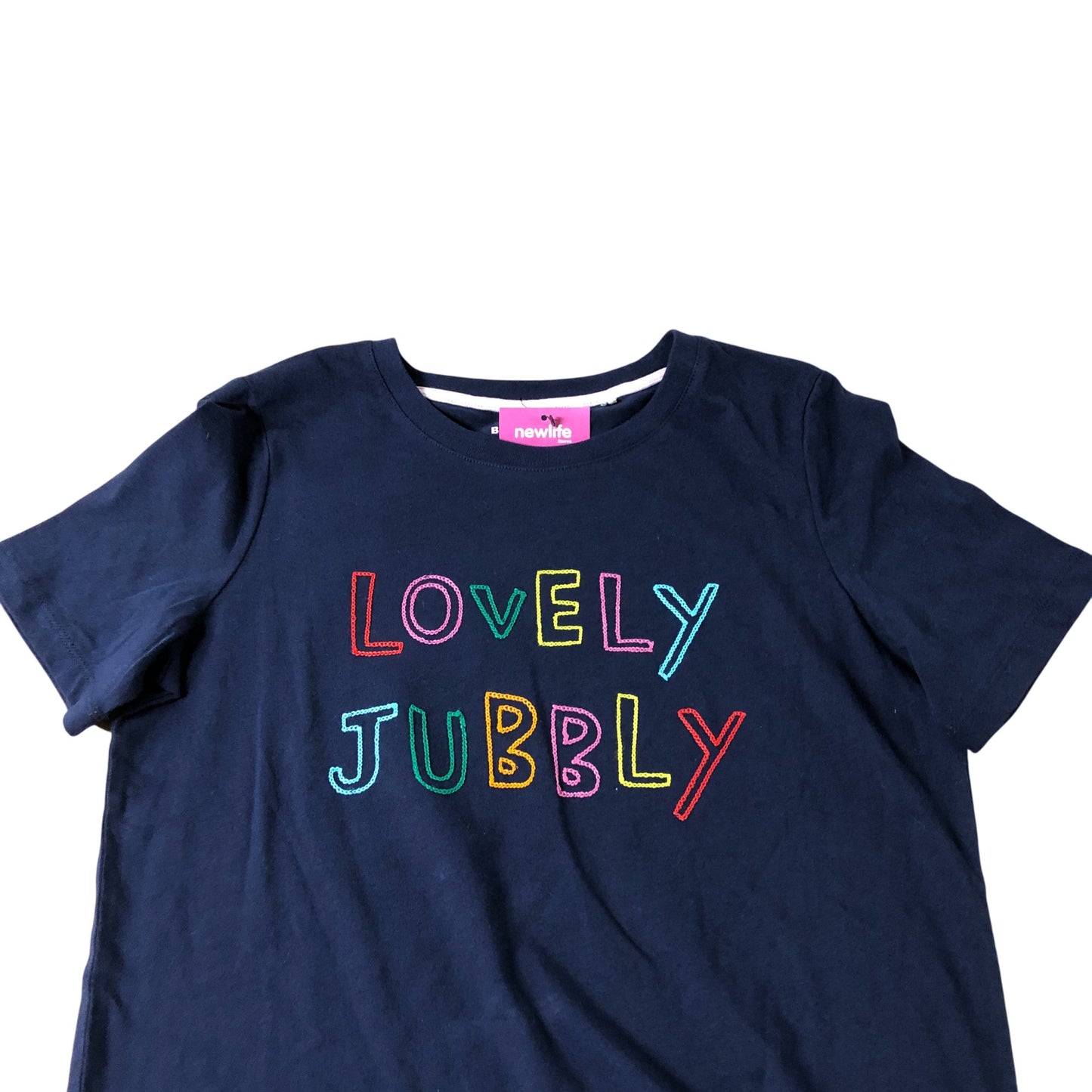 Lovely Jubbly T-Shirt Women's Short Sleeve Cotton Navy UK6