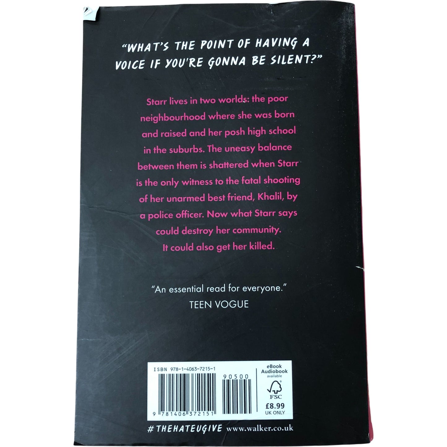 The Hate U Give Angie Thomas Paperback