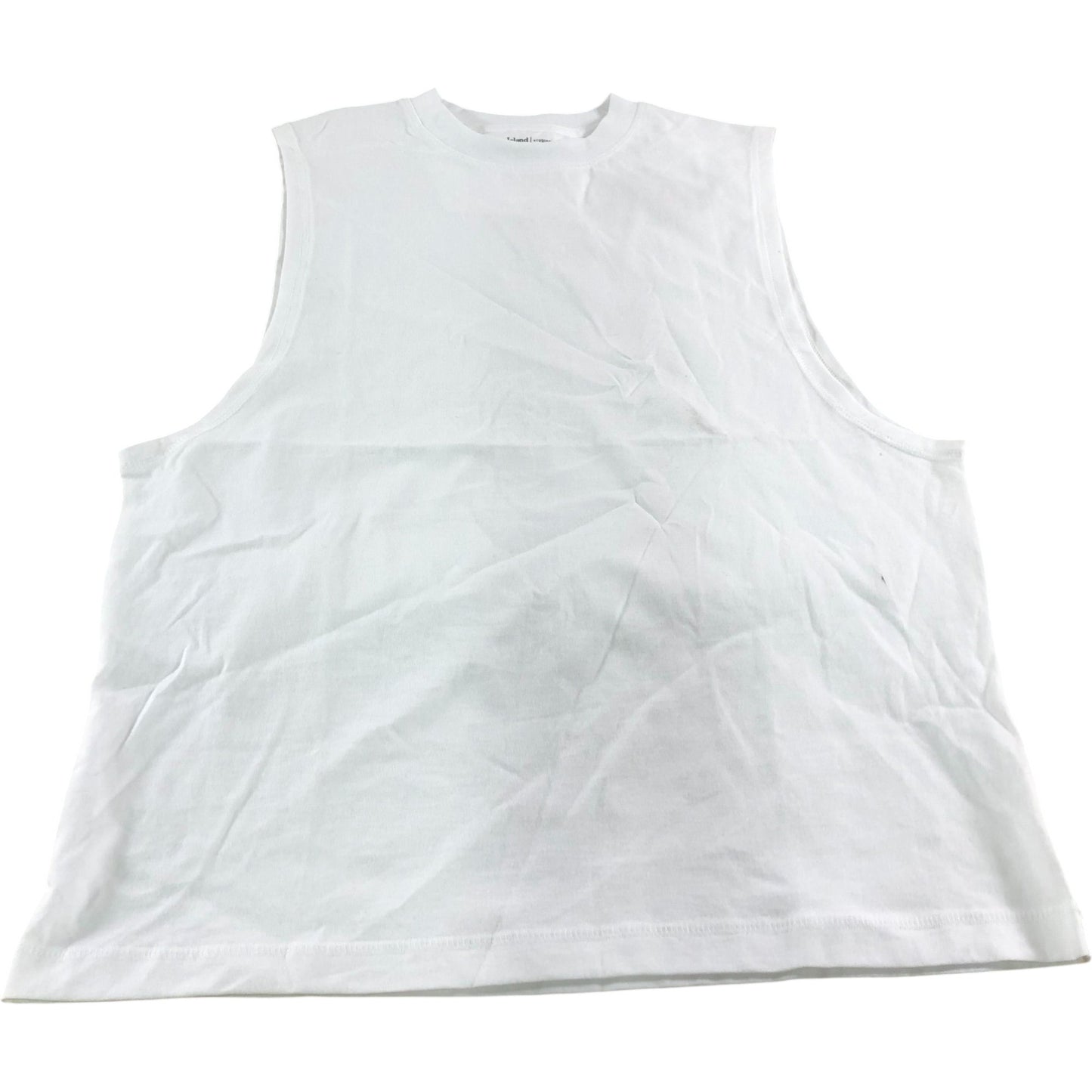 River Island Sleeveless T-Shirt Size S Men's Casual White Cotton Top