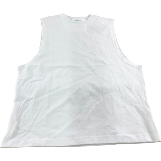 River Island Sleeveless T-Shirt Size S Men's Casual White Cotton Top