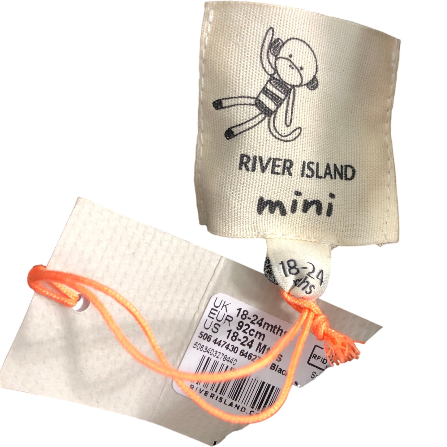 River Island Mini Black Fur Collar Coat 18-24 Months Girls Outerwear Fashion