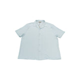 River Island Men's Short Sleeve Casual Shirt UK XL Light Blue Ribbed Cotton