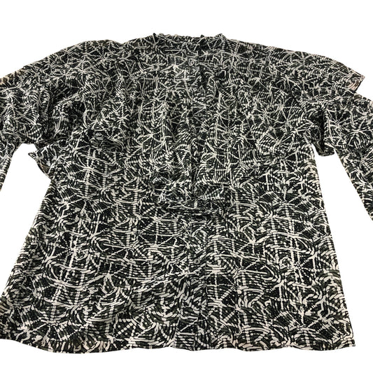 Branded Khaki Printed Ruffle Blouse - Size 8