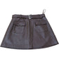River Island Brown Belted Mini Skirt UK12 Women's Leather Look A-Line